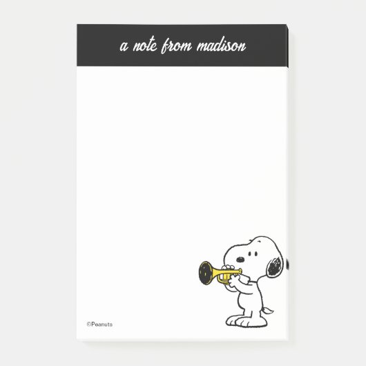 Erdnüsse | Snoopy Trumpet Player Post-it Klebezettel (Vorderseite)
