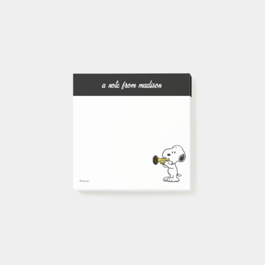 Erdnüsse | Snoopy Trumpet Player Post-it Klebezettel (Vorderseite)