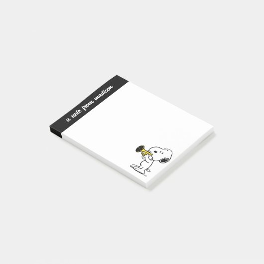 Erdnüsse | Snoopy Trumpet Player Post-it Klebezettel (angewinkelt)