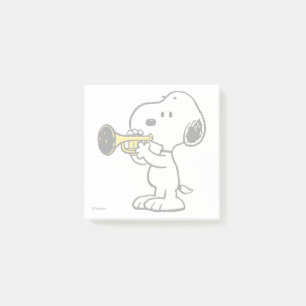 Erdnüsse   Snoopy Trumpet Player Post-it Klebezettel
