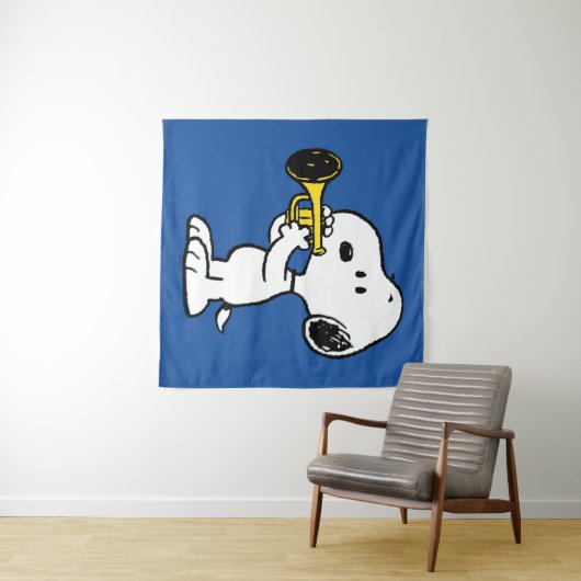 Erdnüsse | Snoopy Trumpet Player Wandteppich (Beispiel (Horizontal))