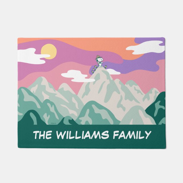 Erdnüsse | Snoopy & Truppe Wandern im Berg Fußmatte (Vorderseite)