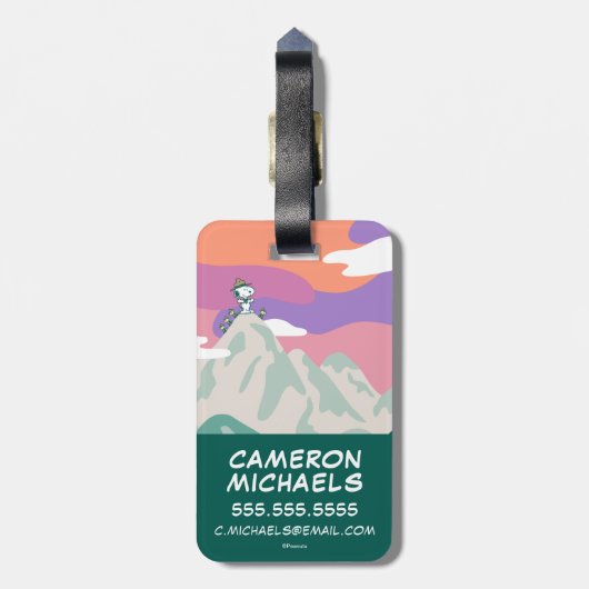 Erdnüsse | Snoopy & Truppe Wandern im Berg Gepäckanhänger (Rückseite vertikal)