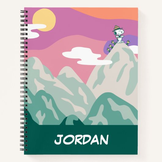 Erdnüsse | Snoopy & Truppe Wandern im Berg Notizblock (Vorderseite)