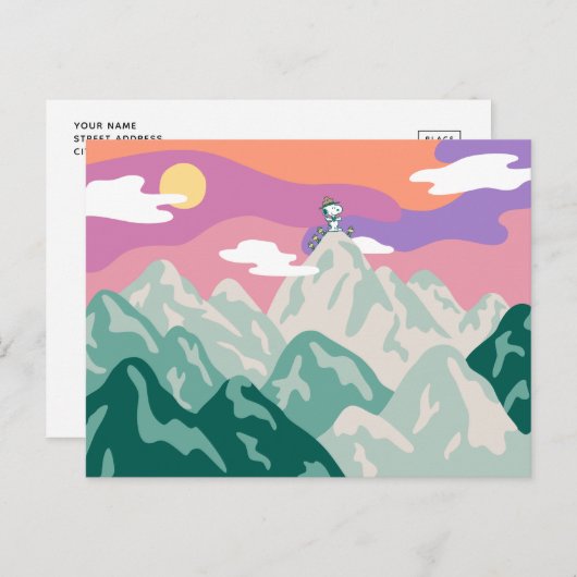 Erdnüsse | Snoopy & Truppe Wandern im Berg Postkarte (Vorne/Hinten)