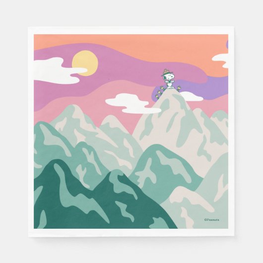 Erdnüsse | Snoopy & Truppe Wandern im Berg Serviette (Vorderseite)