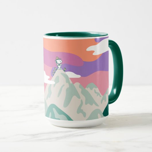 Erdnüsse | Snoopy & Truppe Wandern im Berg Tasse (VorderseiteRechts)