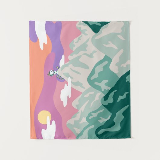 Erdnüsse | Snoopy & Truppe Wandern im Berg Wandteppich (Vorderseite)