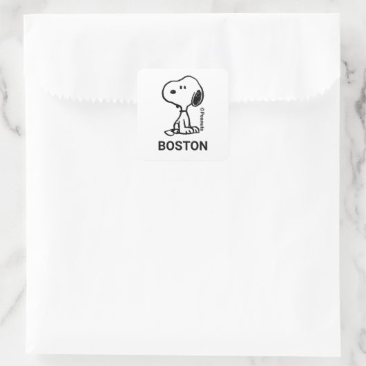 Erdnüsse | Snoopy Turns Quadratischer Aufkleber (Tasche)