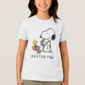 Erdnüsse | Snoopy- und Holzbemalereieier Tri-Blend Shirt (Vorderseite)