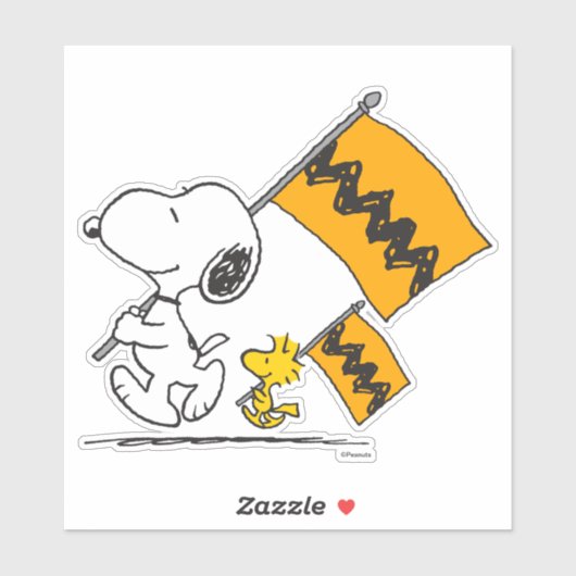 Erdnüsse | Snoopy- und Holzflaggen Aufkleber (Blatt)