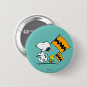 Erdnüsse | Snoopy- und Holzflaggen Button (Vorne & Hinten)