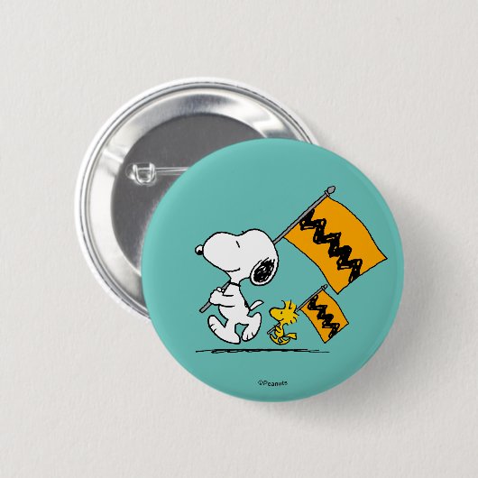 Erdnüsse | Snoopy- und Holzflaggen Button (Vorne & Hinten)