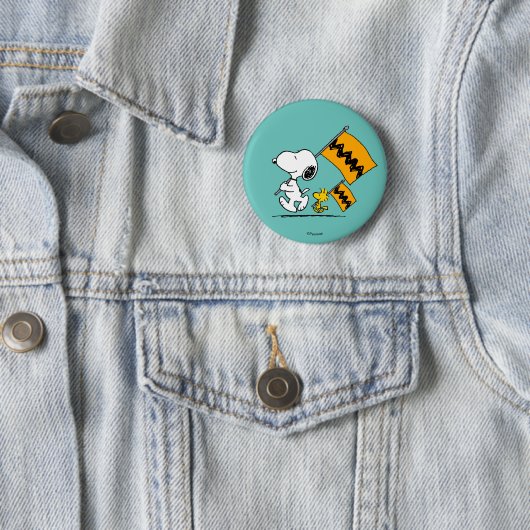 Erdnüsse | Snoopy- und Holzflaggen Button (Beispiel)