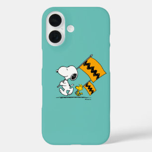 Erdnüsse   Snoopy- und Holzflaggen iPhone 16 Hülle