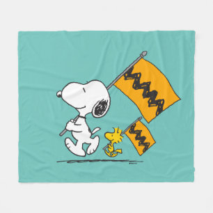 Erdnüsse   Snoopy- und Holzflaggen Fleecedecke