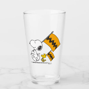 Erdnüsse Snoopy- und Holzflaggen Glas