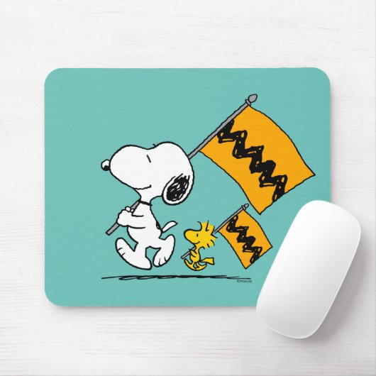 Erdnüsse | Snoopy- und Holzflaggen Mousepad (Mit Mouse)