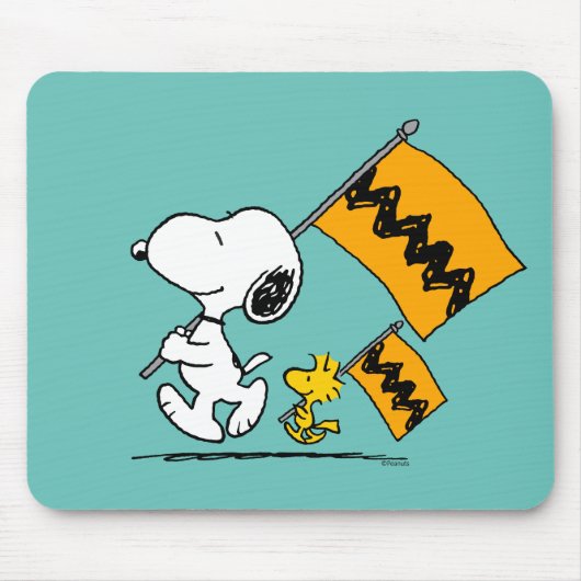 Erdnüsse | Snoopy- und Holzflaggen Mousepad (Vorne)