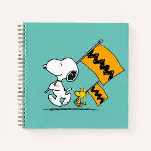 Erdnüsse   Snoopy- und Holzflaggen Notizblock