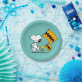 Erdnüsse | Snoopy- und Holzflaggen Pappteller (Party)