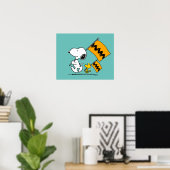 Erdnüsse | Snoopy- und Holzflaggen Poster (Heimbüro)