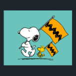 Erdnüsse | Snoopy- und Holzflaggen Poster<br><div class="desc">Karo dieses lustige Design aus Erdnüssen mit Snoopy und Woodstock.</div>