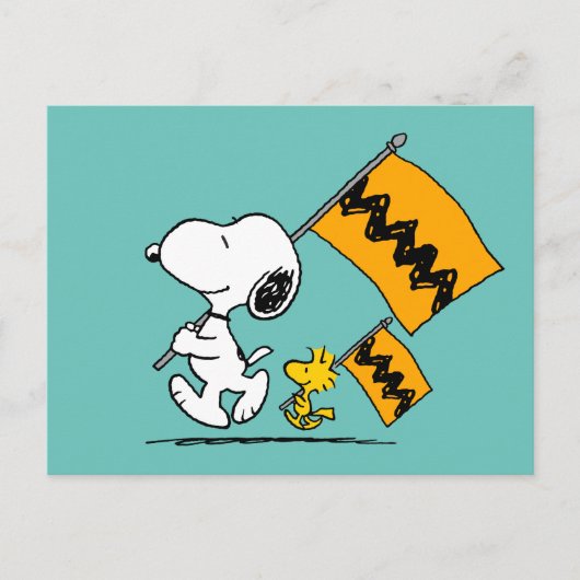 Erdnüsse | Snoopy- und Holzflaggen Postkarte (Vorderseite)