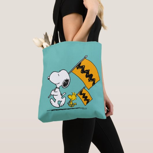 Erdnüsse | Snoopy- und Holzflaggen Tasche (Von Nahem)