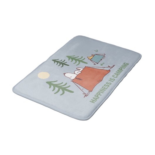 Erdnüsse | Snoopy und Holzpitching-Zelte Badematte (Schrägansicht)