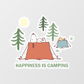 Erdnüsse | Snoopy und Holzpitching-Zelte Fensteraufkleber (Blatt)