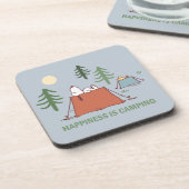 Erdnüsse | Snoopy und Holzpitching-Zelte Getränkeuntersetzer (Linke Seite)