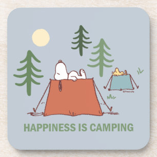 Erdnüsse   Snoopy und Holzpitching-Zelte Getränkeuntersetzer