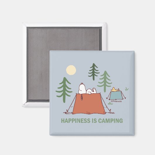 Erdnüsse | Snoopy und Holzpitching-Zelte Magnet (Vorderseite/Rückseite)