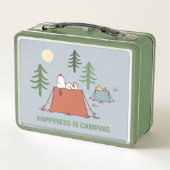 Erdnüsse | Snoopy und Holzpitching-Zelte Metall Brotdose (Rückseite)