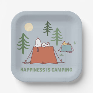 Erdnüsse Snoopy und Holzpitching-Zelte Pappteller