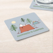 Erdnüsse | Snoopy und Holzpitching-Zelte Rechteckiger Pappuntersetzer (angewinkelt)