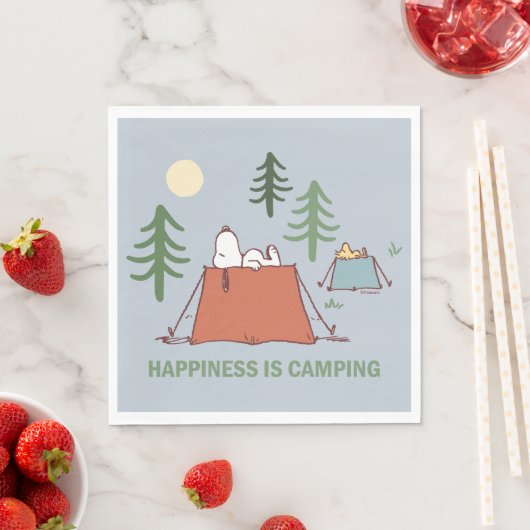 Erdnüsse | Snoopy und Holzpitching-Zelte Serviette (Beispiel)