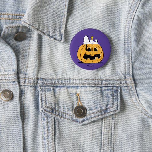 Erdnüsse | Snoopy und Jack-O-Lantern aus Holz Button (Beispiel)