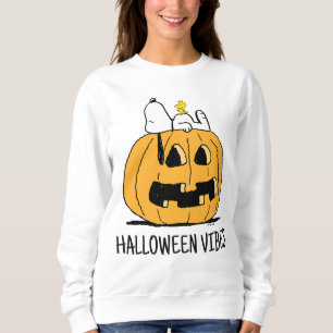 Erdnüsse Snoopy und Jack-O-Lantern aus Holz Sweatshirt