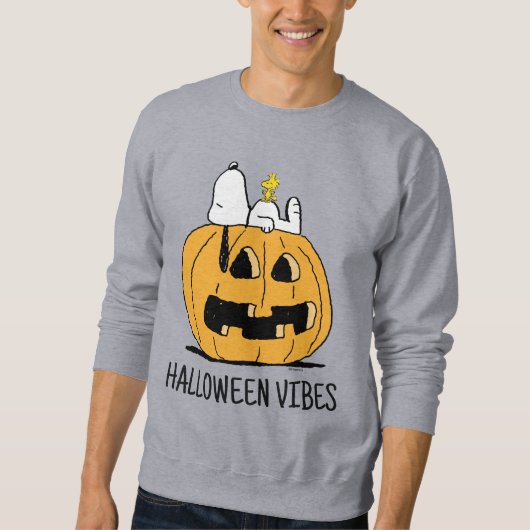 Erdnüsse | Snoopy und Jack-O-Lantern aus Holz Sweatshirt (Vorderseite)