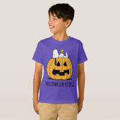 Erdnüsse | Snoopy und Jack-O-Lantern aus Holz T-Shirt (Vorne ganz)