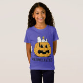 Erdnüsse | Snoopy und Jack-O-Lantern aus Holz T-Shirt (Vorne ganz)