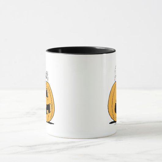 Erdnüsse | Snoopy und Jack-O-Lantern aus Holz Tasse (Zentrum)