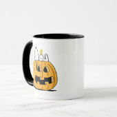 Erdnüsse | Snoopy und Jack-O-Lantern aus Holz Tasse (Vorderseite Links)