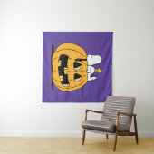 Erdnüsse | Snoopy und Jack-O-Lantern aus Holz Wandteppich (Beispiel (Horizontal))