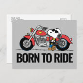 Erdnüsse | Snoopy und sein Motorrad Postkarte (Vorne/Hinten)