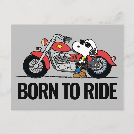 Erdnüsse | Snoopy und sein Motorrad Postkarte (Vorderseite)