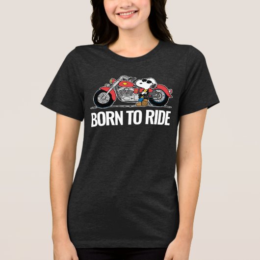 Erdnüsse | Snoopy und sein Motorrad Tri-Blend Shirt (Vorderseite)