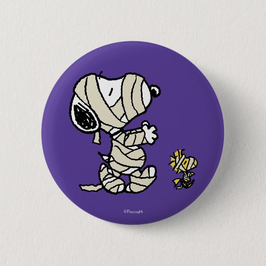 Erdnüsse | Snoopy und Waldmumies Button (Vorderseite)
